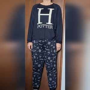 Harry Potter XL Pajama Set Hogwarts Navy Lounge Set